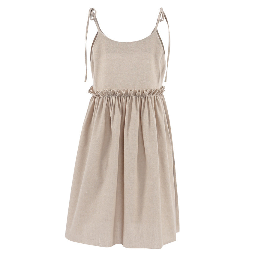 Loose-Fitting Cotton Linen Sundress