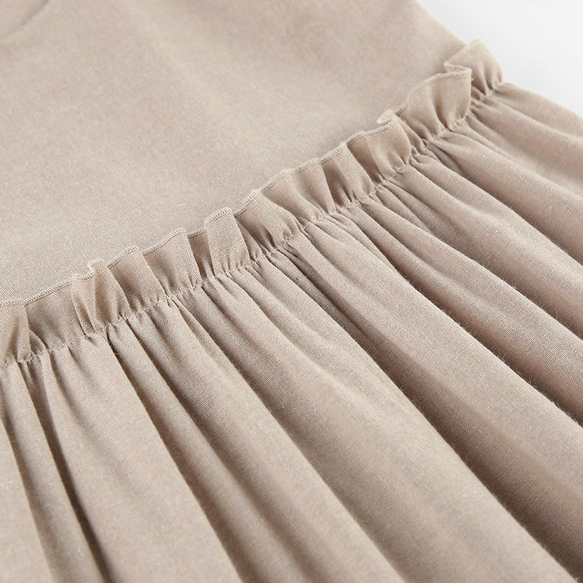 Loose-Fitting Cotton Linen Sundress